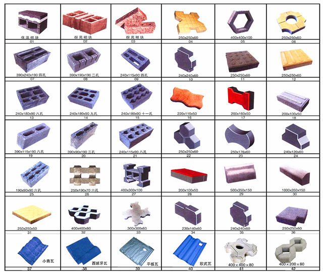 空心磚機器生產的磚型